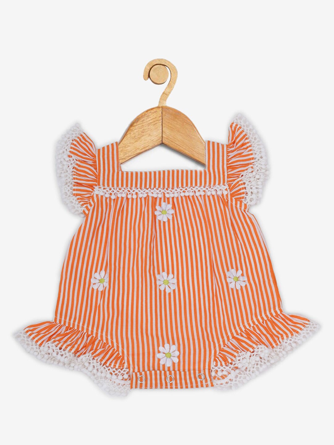

Creative Kids Girls Cotton Stripe Bodysuit, Orange