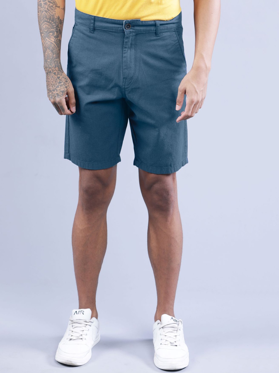 

t-base Men Cotton Shorts, Blue