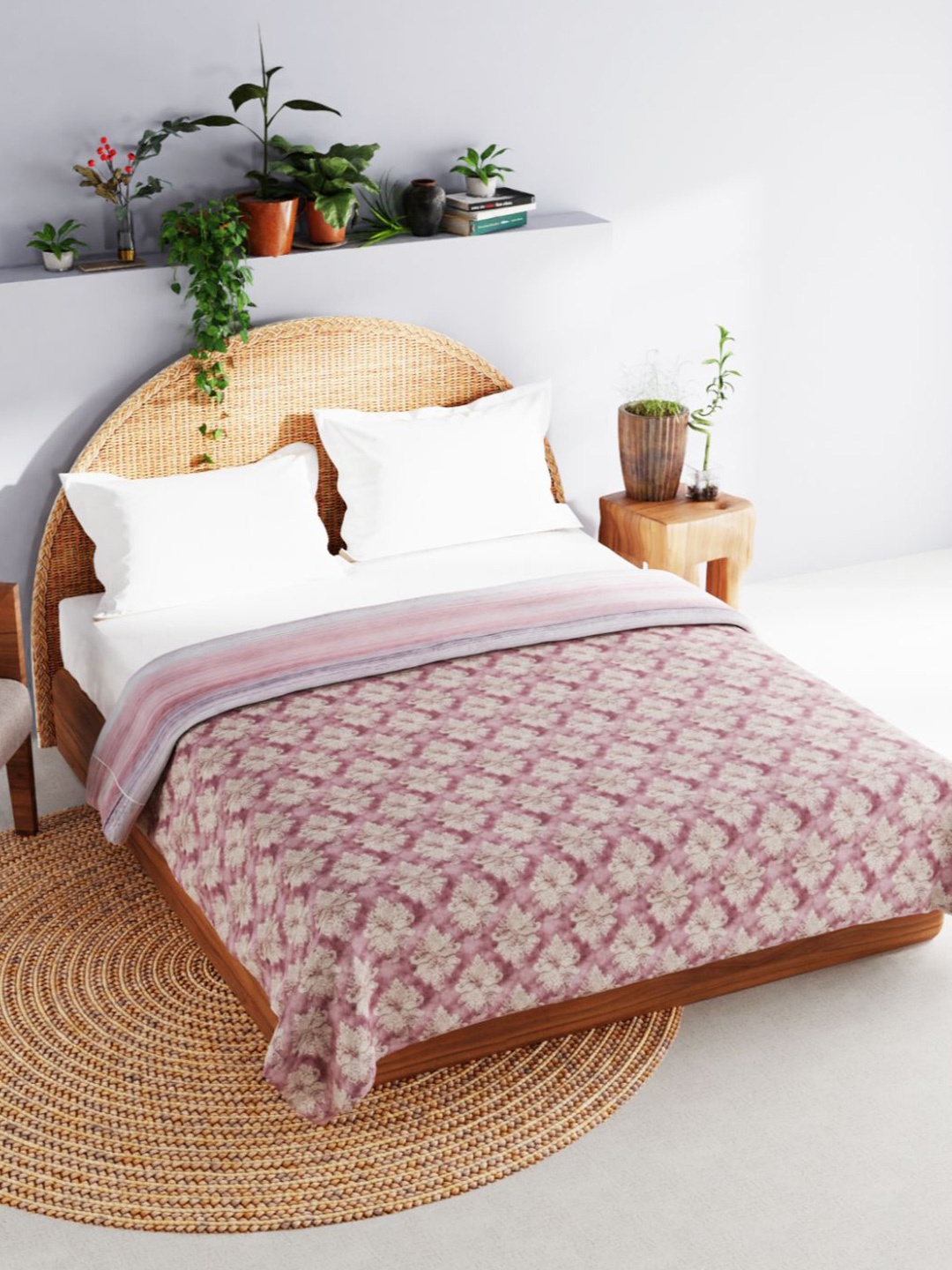 

BIANCA Ethnic Motifs AC Room 150 GSM Double Bed Dohar, Purple