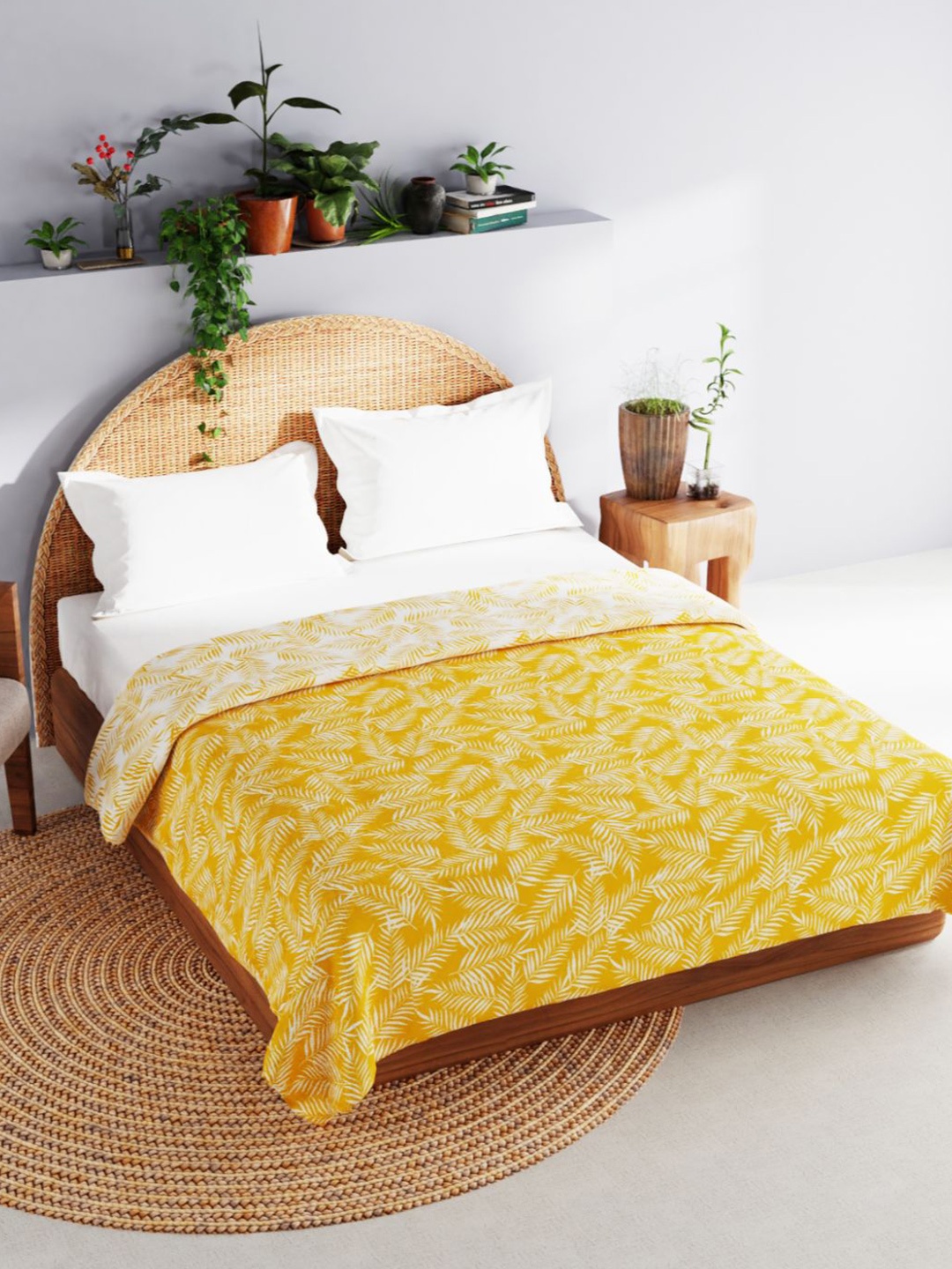 

BIANCA Floral AC Room 150 GSM Double Bed Dohar, Yellow