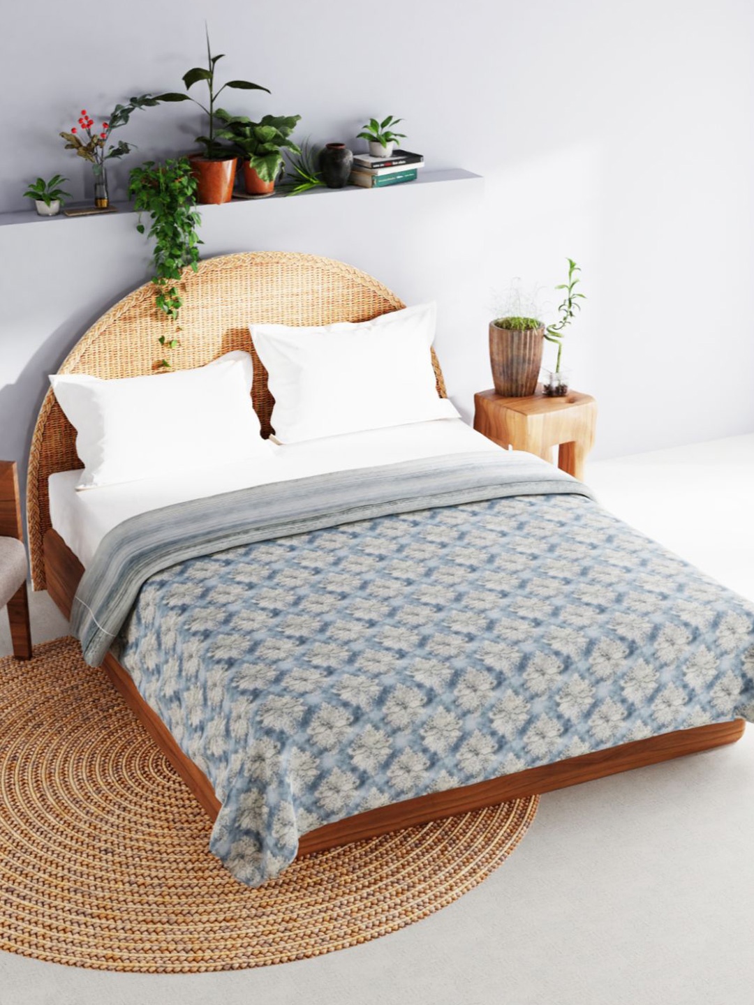 

BIANCA Ethnic Motifs AC Room 150 GSM Double Bed Dohar, Grey