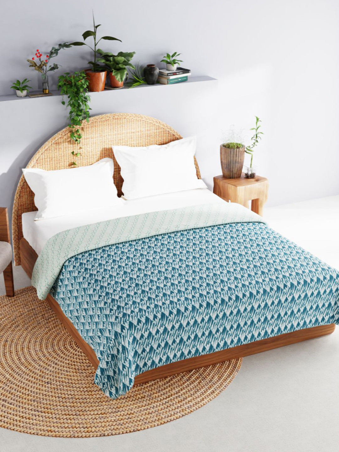 

BIANCA Geometric AC Room 150 GSM Double Bed Dohar, Green