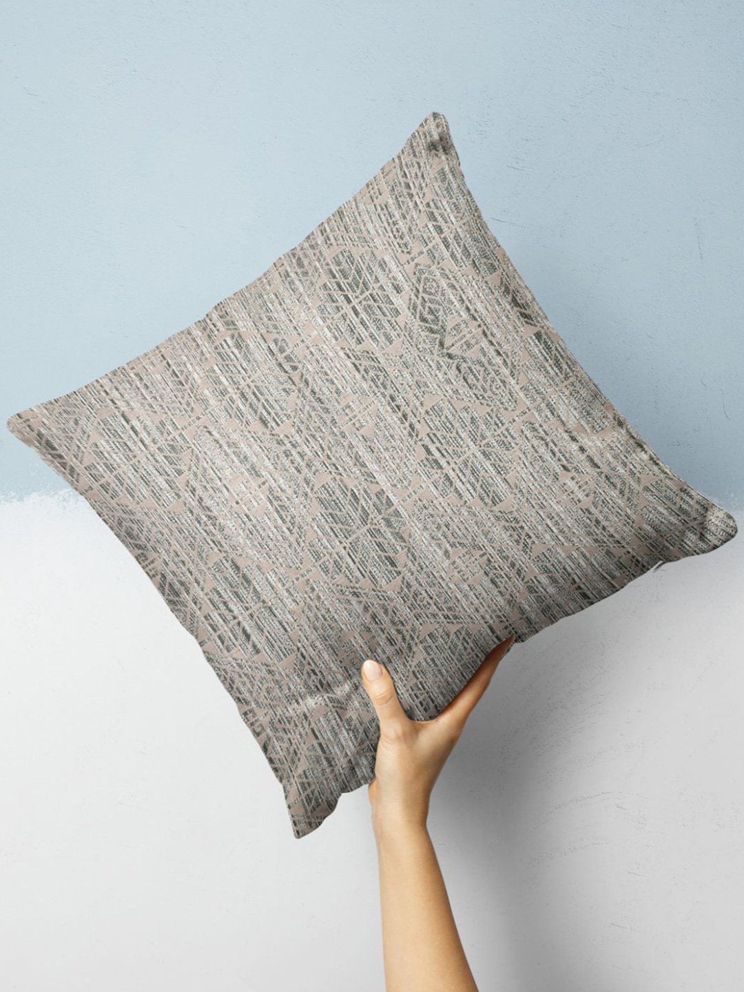 

BIANCA Abstract Printed Square Cushion Cover, Grey
