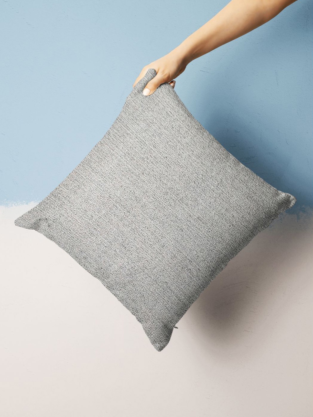 

BIANCA Abstract Printed Square Cushion Cover, Grey