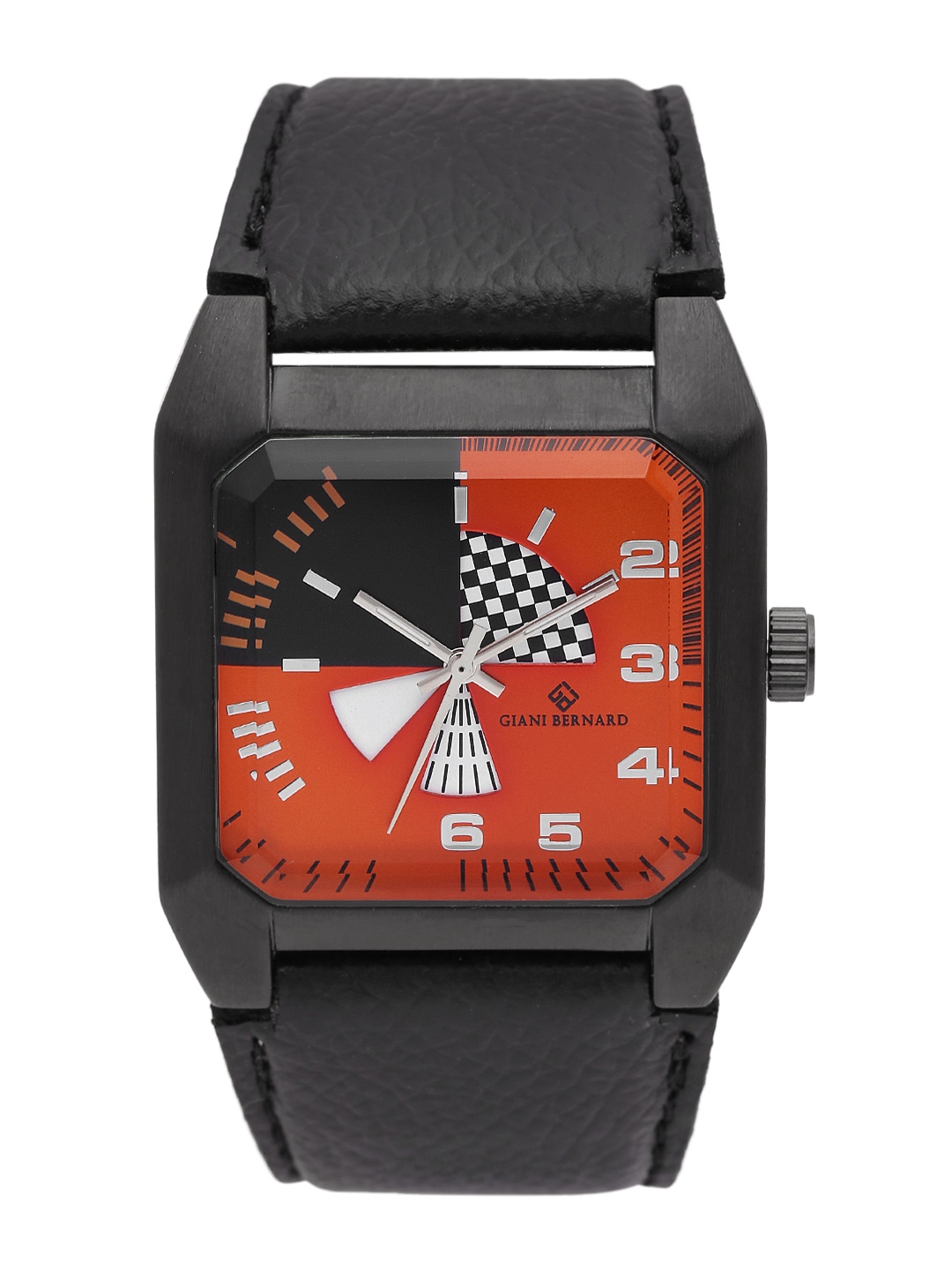 

Giani Bernard Men Orange & Black Analogue Watch GBM-03I