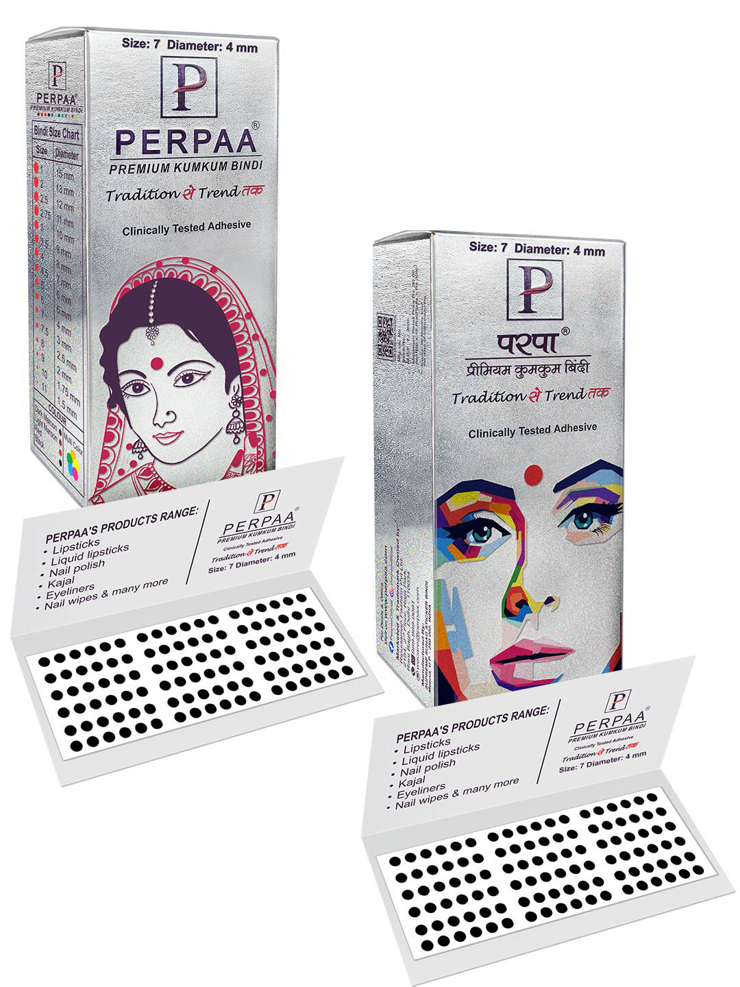 

PERPAA Set of 2 Black Velvet Kumkum Bindi Box with 15 Flaps Each - Size 7