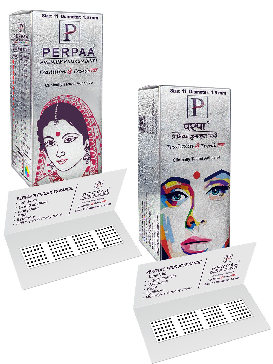 

PERPAA Set of 2 Black Velvet Kumkum Bindi Box with 15 Flaps Each - Size 11