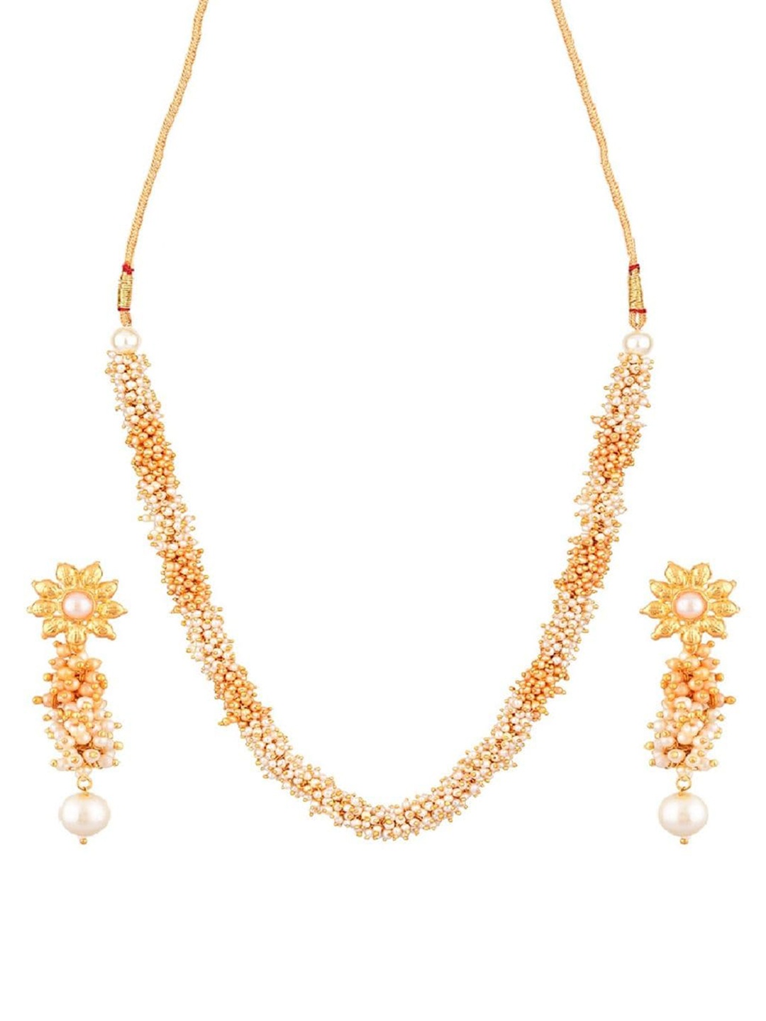 

Efulgenz Gold-Plated Crystal Studded Jewellery Set