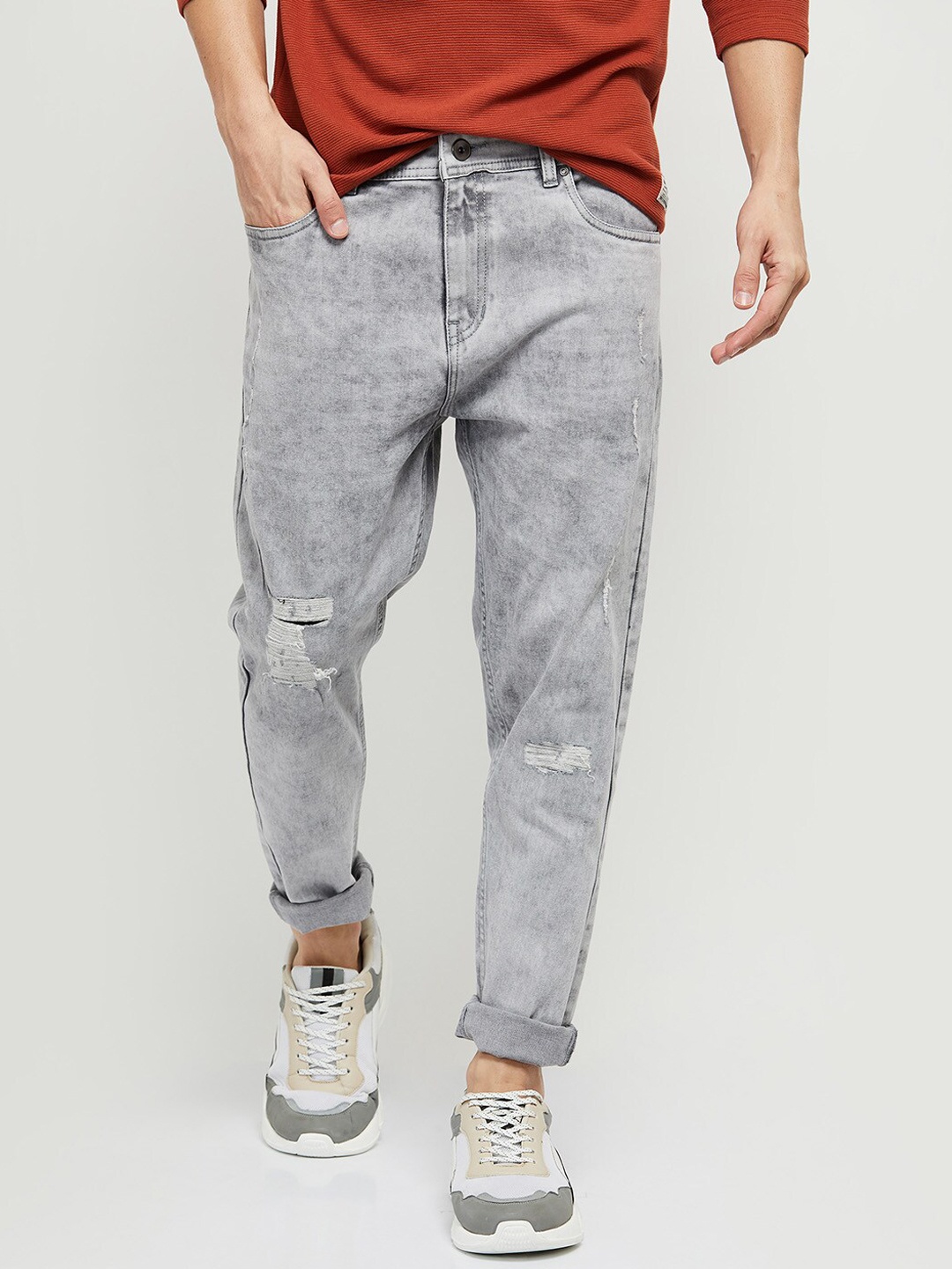 

max Men Heavy Fade Jeans, Grey