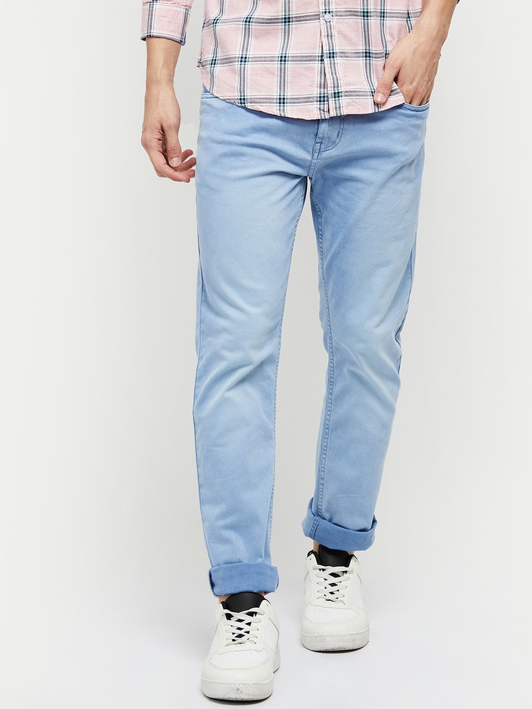 

max Men Solid Jeans, Blue