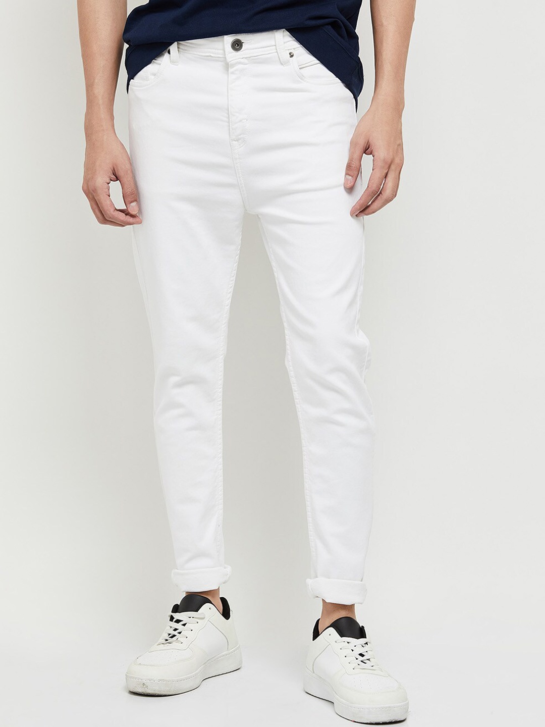 

max Men Solid Regular Fit Jeans, White