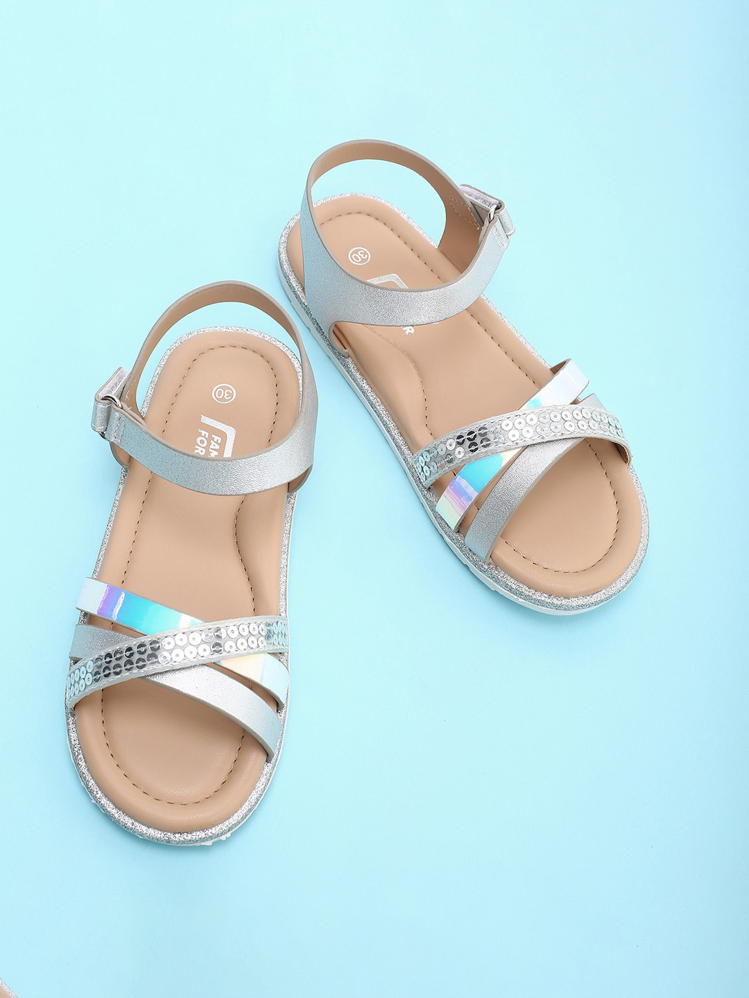 

Fame Forever by Lifestyle Girls Embellished Open Toe Flats, White