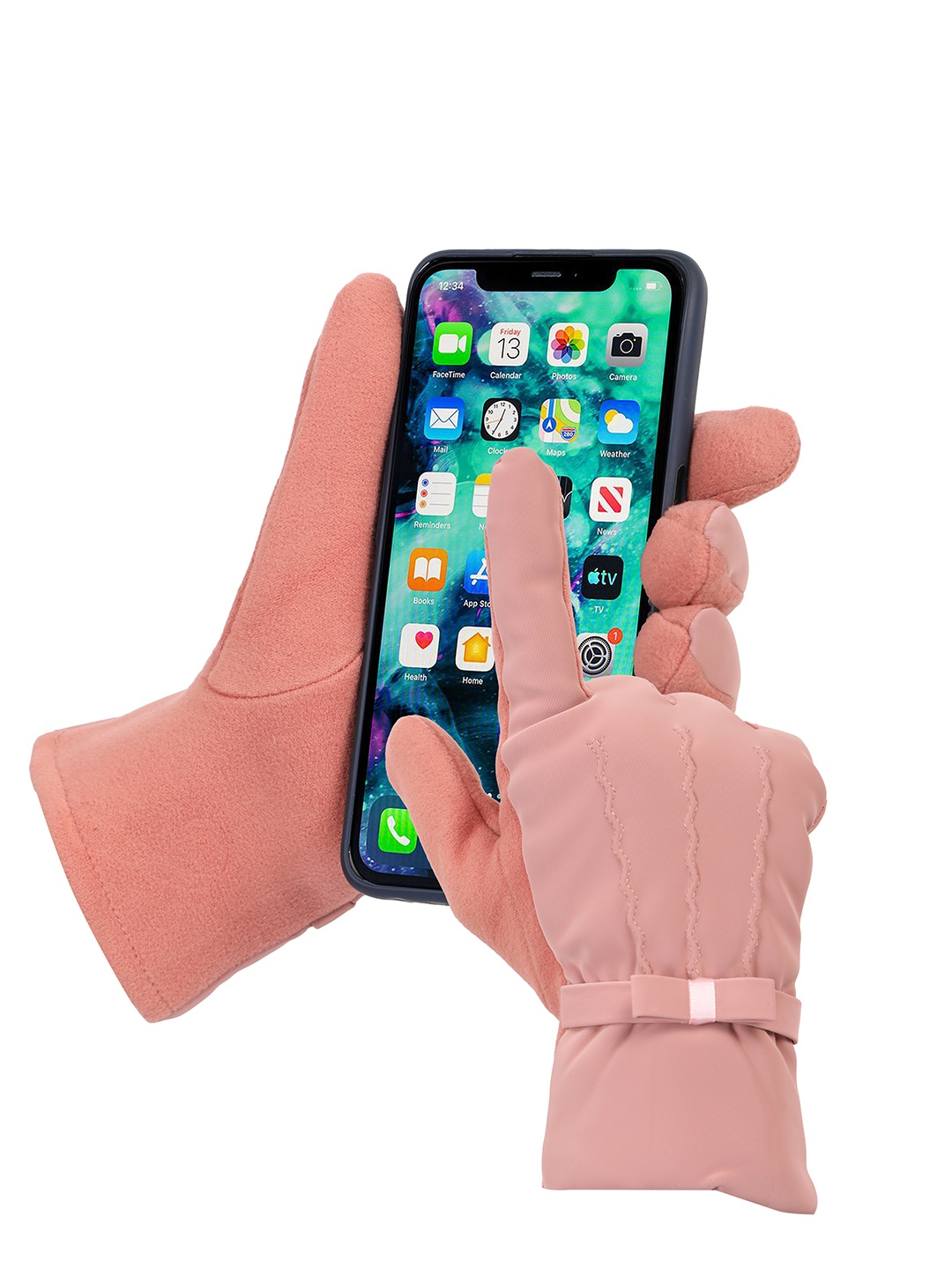 

FabSeasons Women Solid touchscreen Gloves, Pink