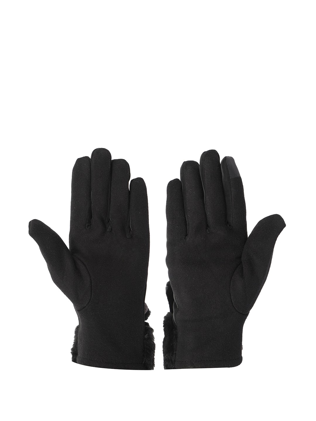 

FabSeasons Women Solid Acrylic Winter Gloves, Black