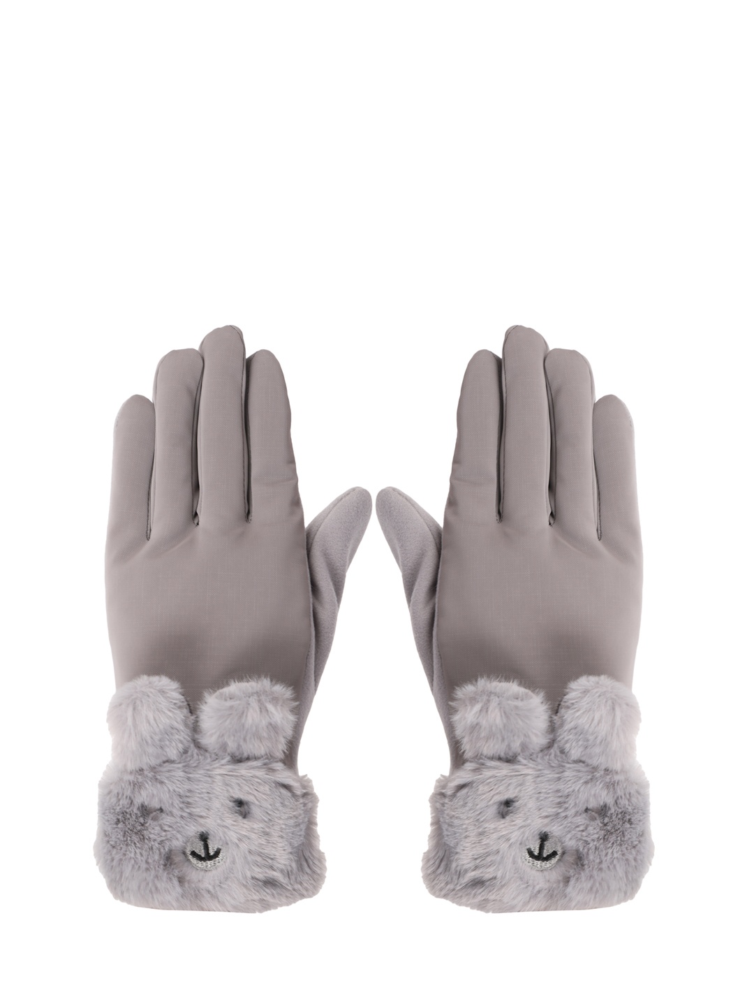 

FabSeasons Women Solid Acrylic Hand Gloves, Grey