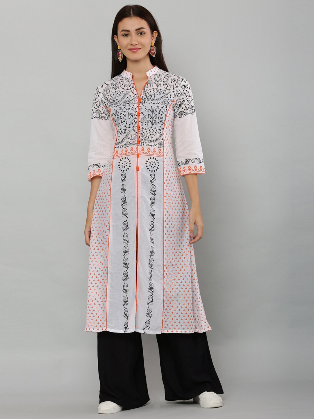 

EZIS FASHION Women Ethnic Motifs Printed Kurta, White