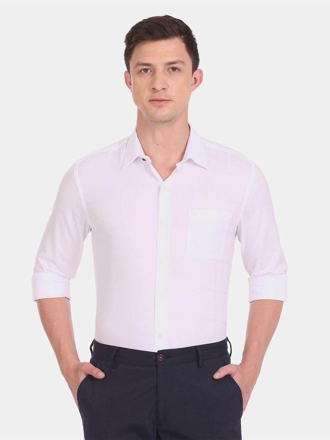 

Arrow New York Men Slim Fit Formal Pure Cotton Shirt, White