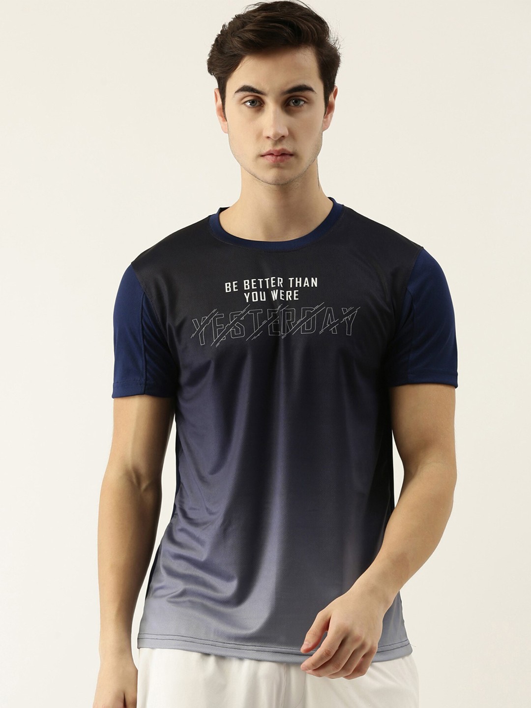 

Maniac Men Typography Printed Slim Fit T-shirt, Navy blue