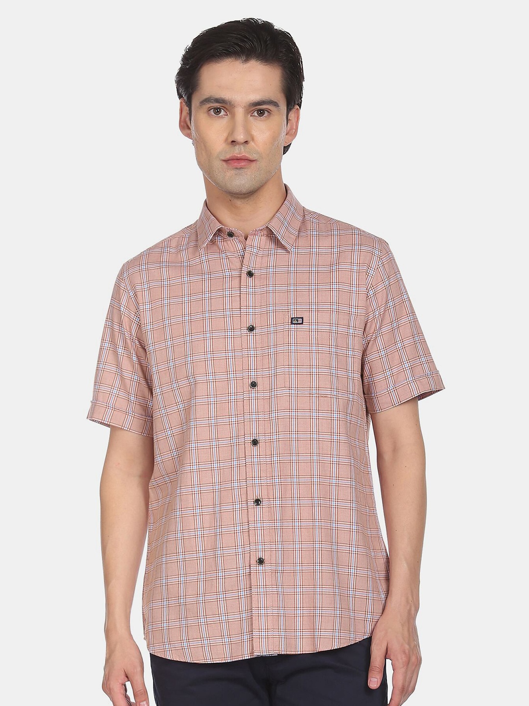 Arrow Sport Men Checked Pure Cotton Casual Shirt, Red