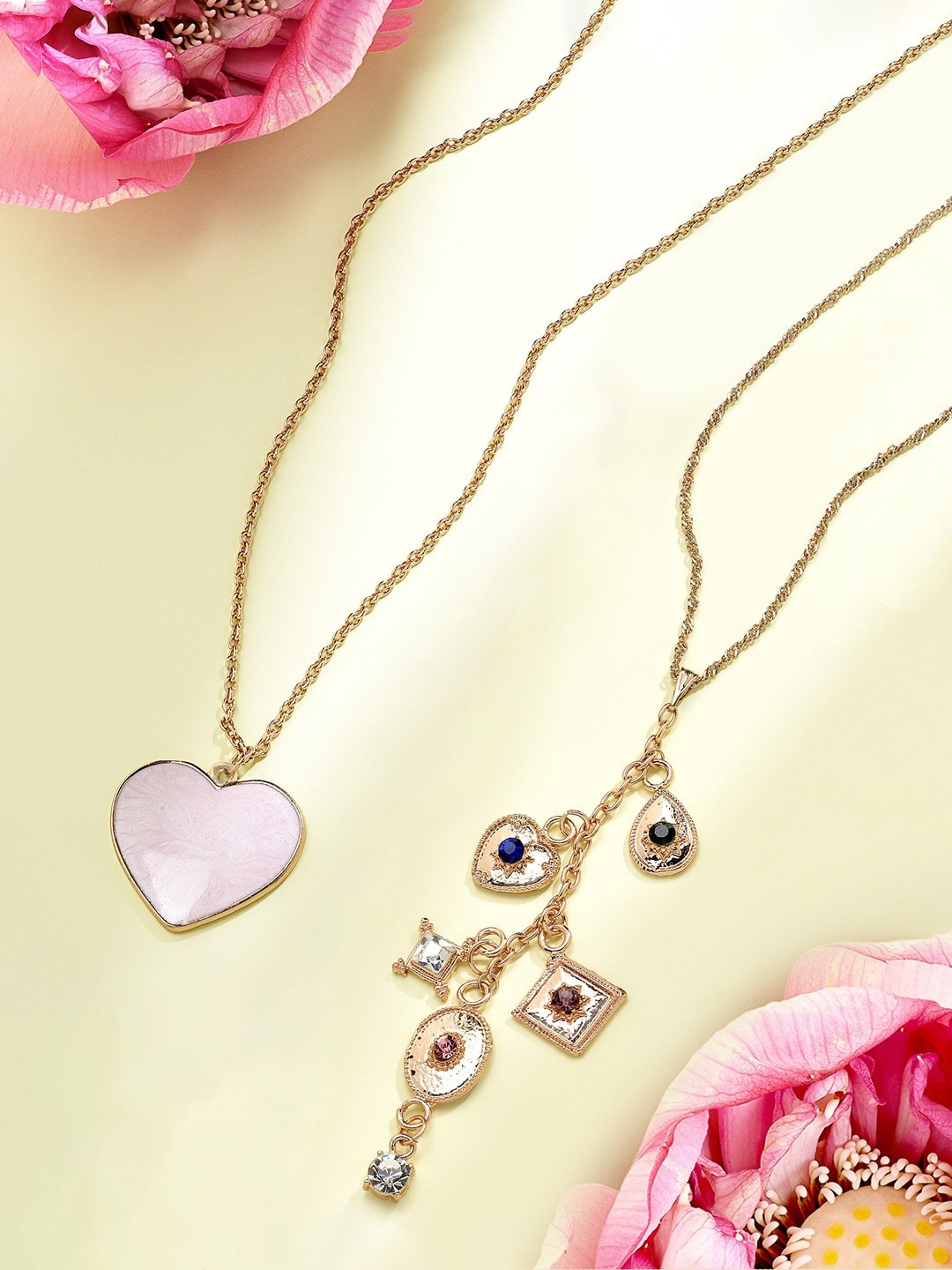 

Zaveri Pearls Gold-Toned & Blue Gold-Plated Enamelled Chain