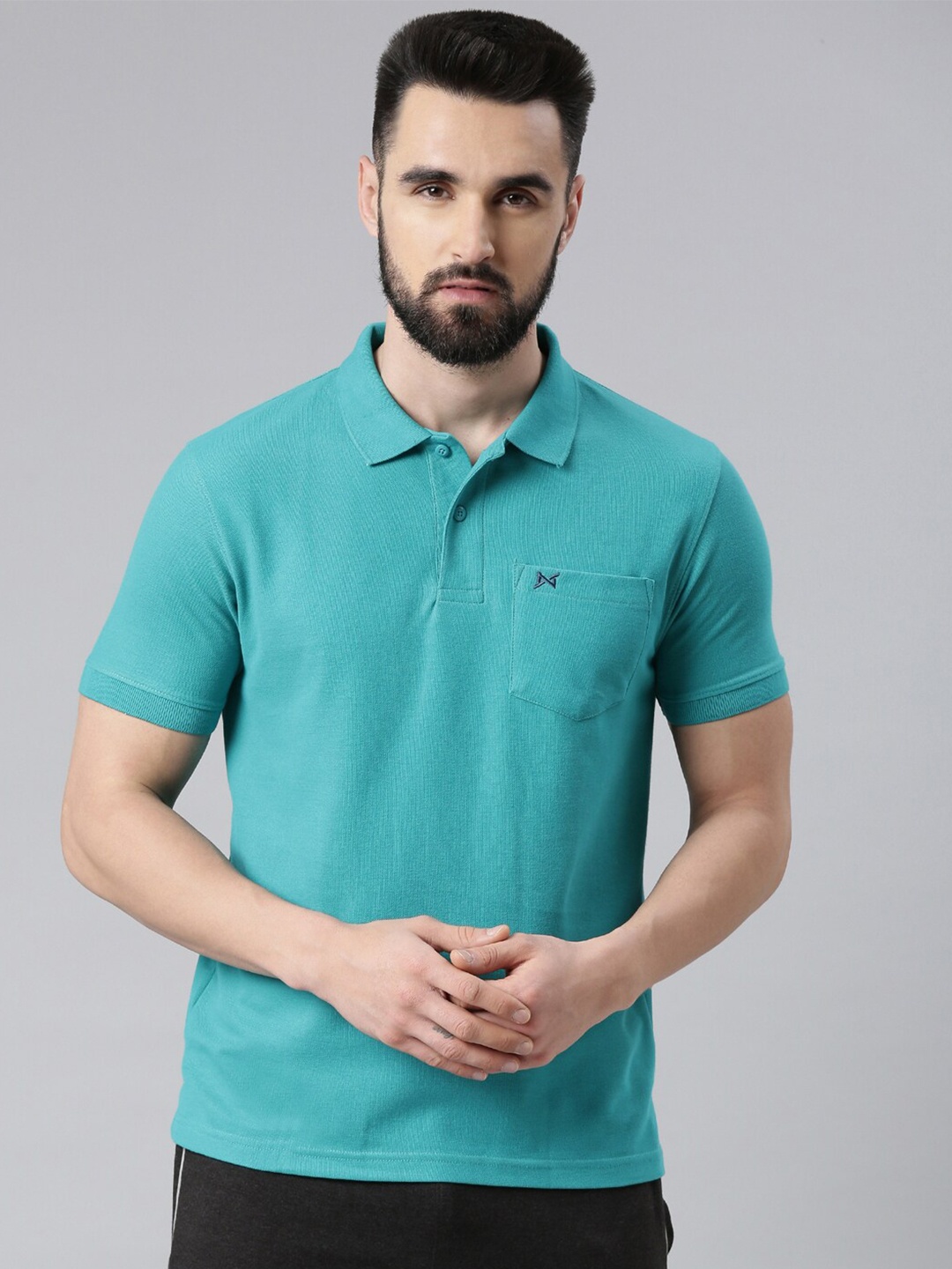 

Force NXT Men Polo Collar Super Combed Cotton T-Shirt, Green