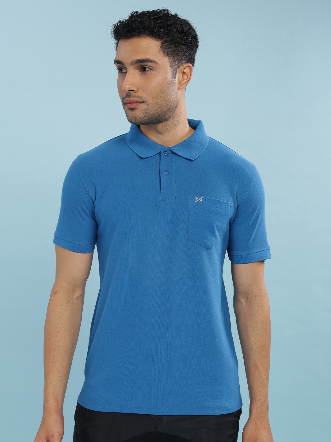 

Force NXT Men Polo Collar Super Combed Cotton T-shirt, Blue