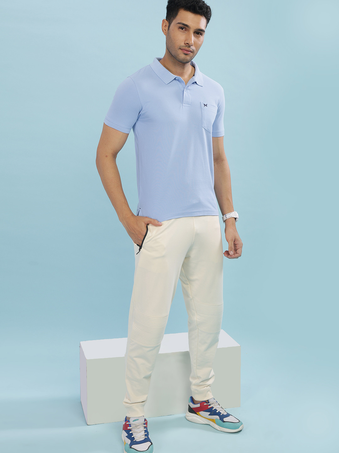 

Force NXT Men Polo Collar Super Combed Cotton T-shirt, Blue