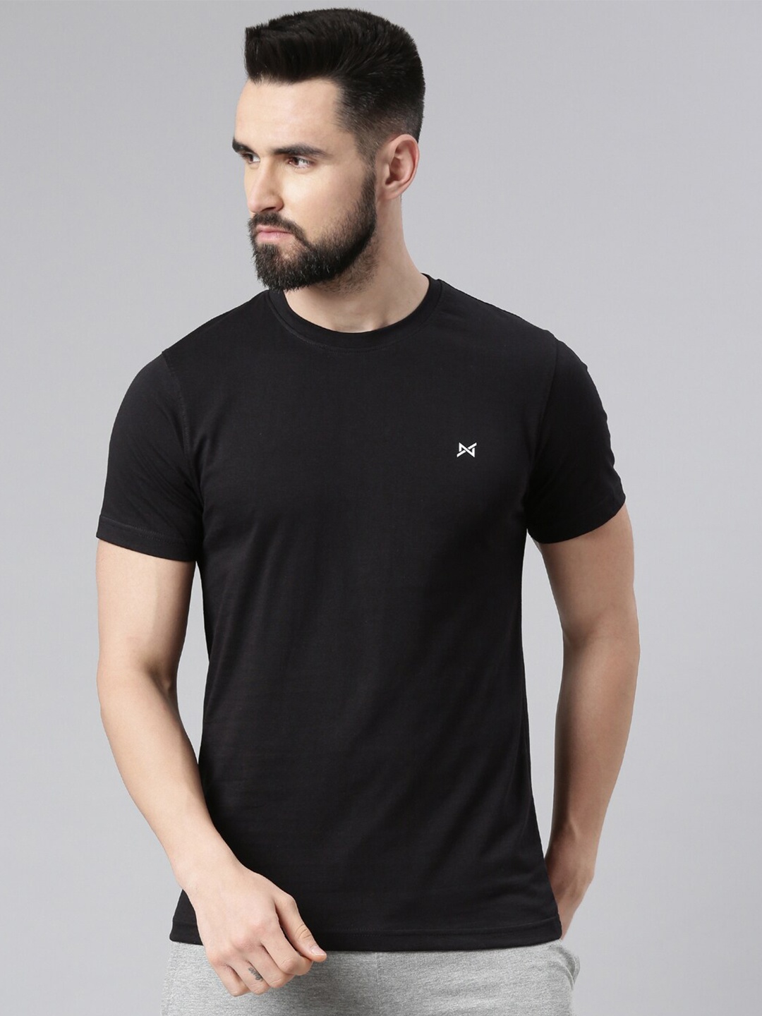 

Force NXT Men Super Combed Cotton T-Shirt, Black