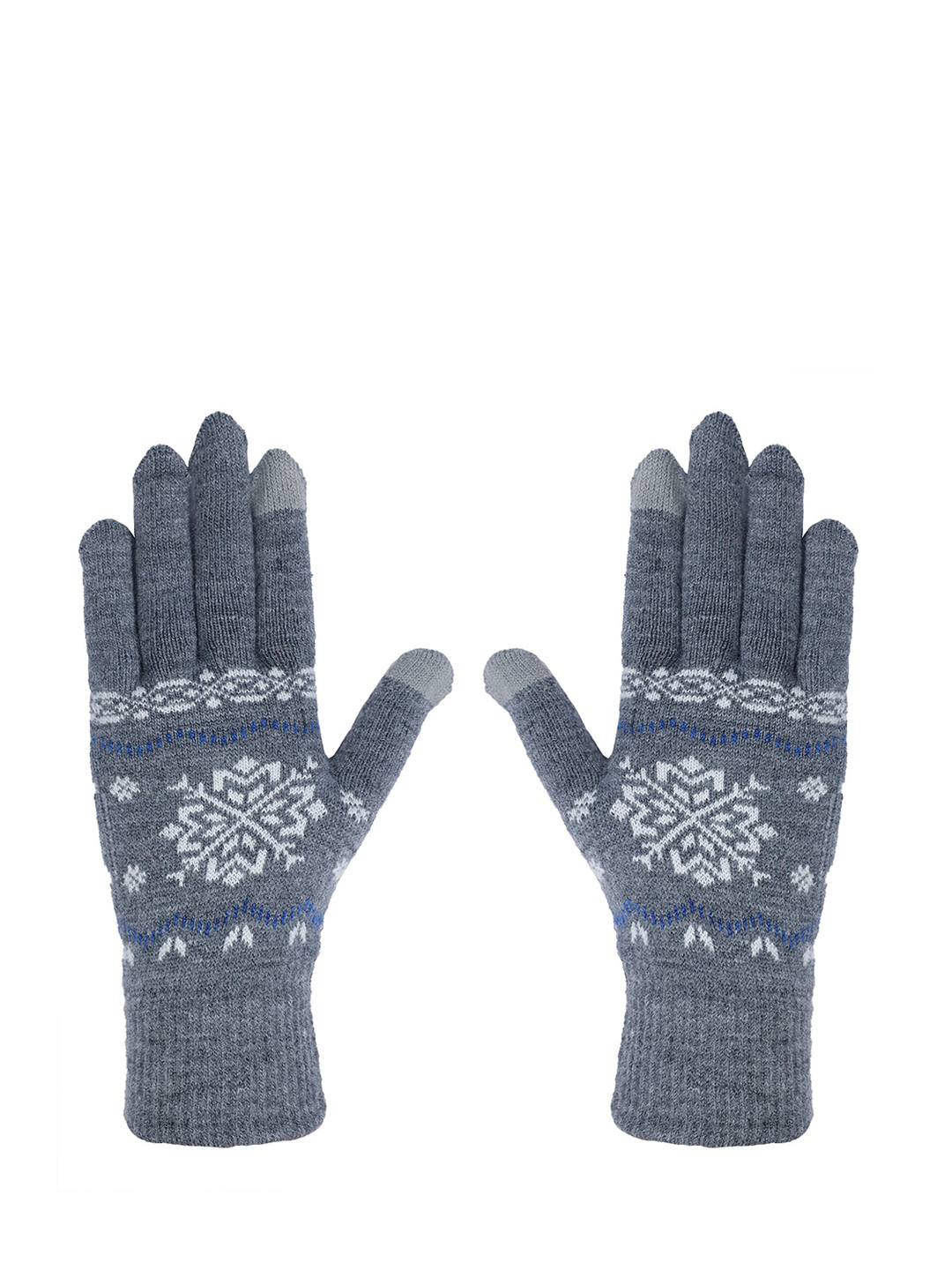 

LOOM LEGACY Women Printed Acrylic Hand Gloves, Grey