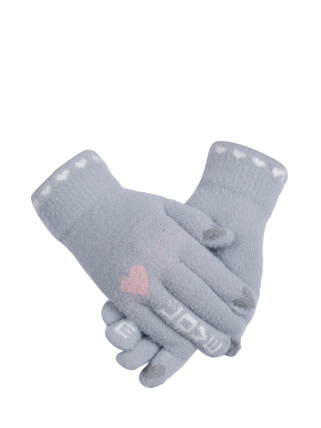 

LOOM LEGACY Women Patterned Hand Gloves, Grey