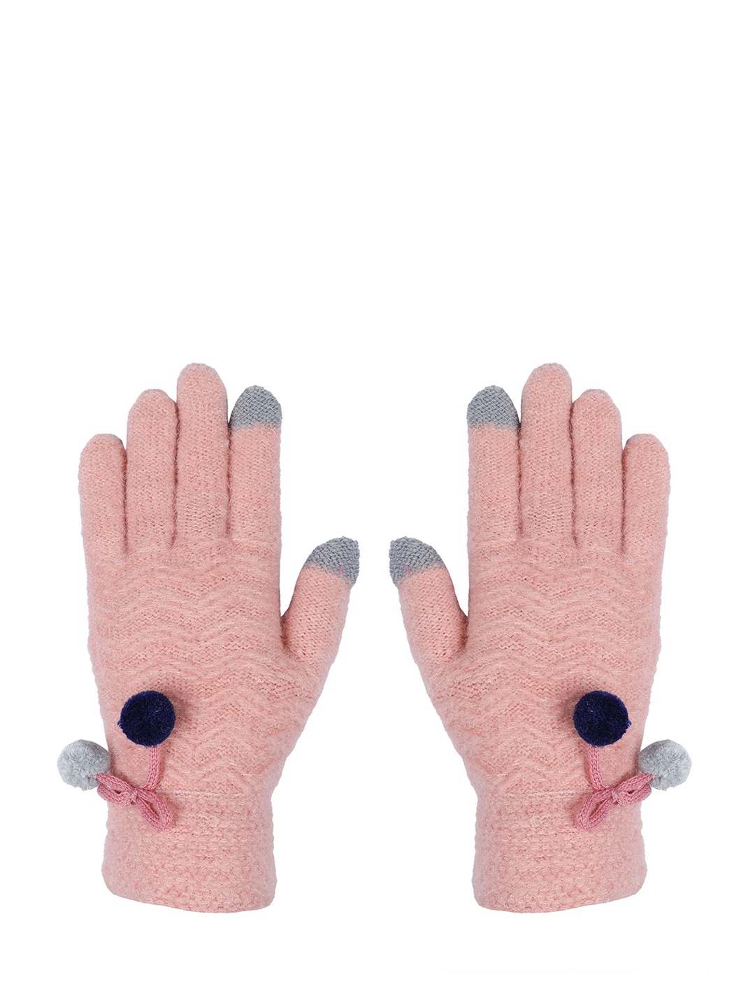 

LOOM LEGACY Women Solid Acrylic Winter Hand Gloves, Peach