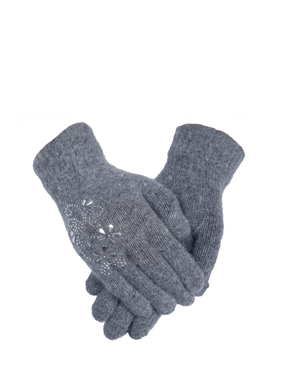 

LOOM LEGACY Women Solid Acrylic Winter Hand Gloves, Grey melange
