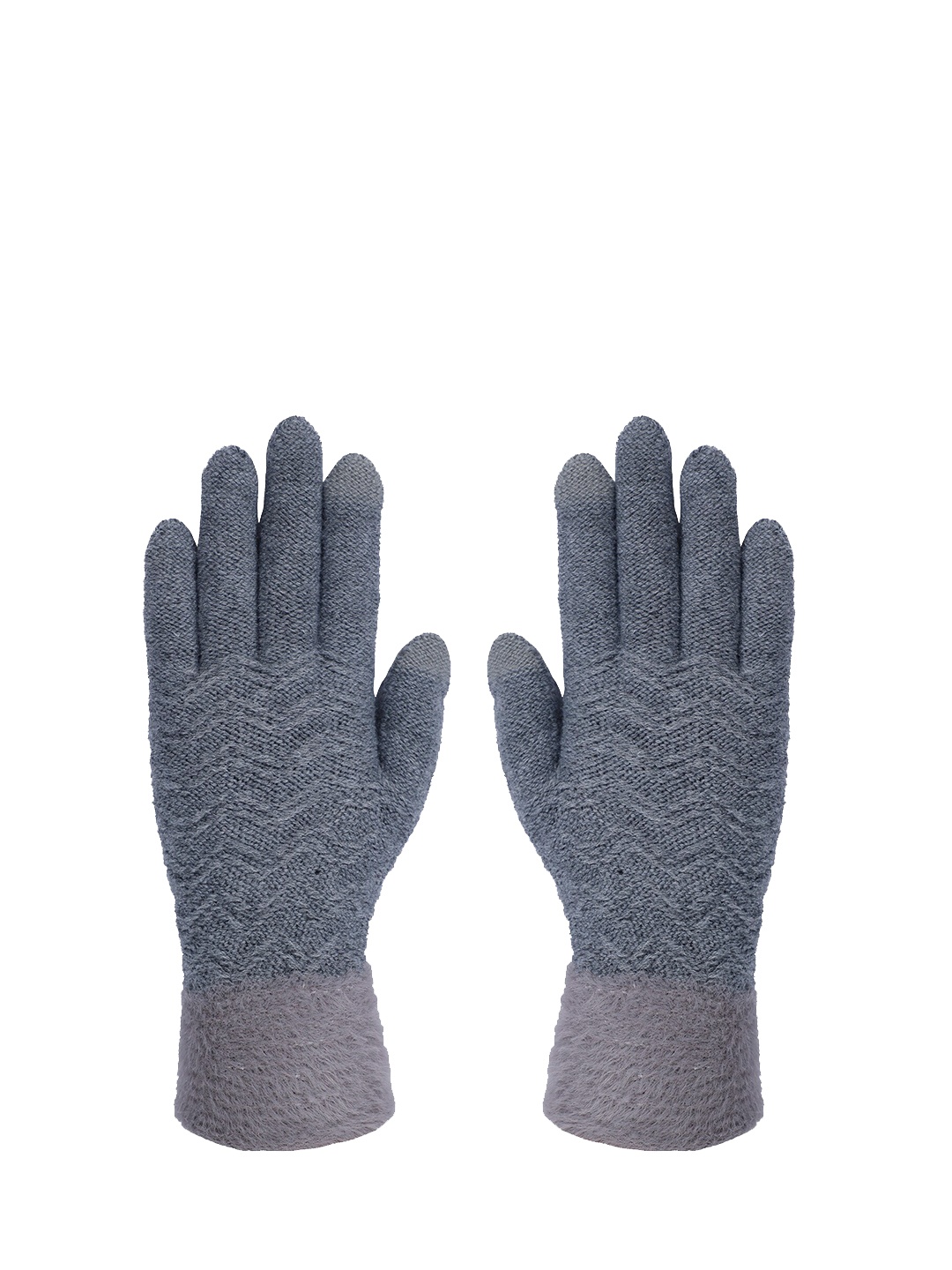 

LOOM LEGACY Women Patterned Hand Gloves, Grey