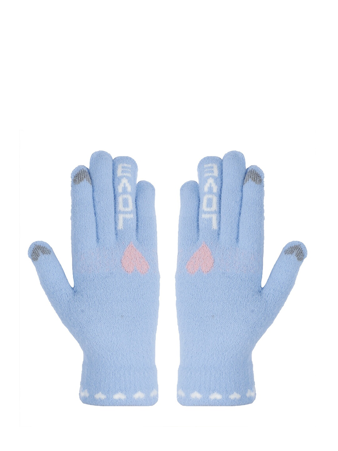 

LOOM LEGACY Women Patterned Hand Gloves, Blue