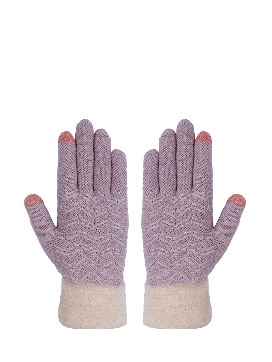 

LOOM LEGACY Women Patterned Gloves, Mauve