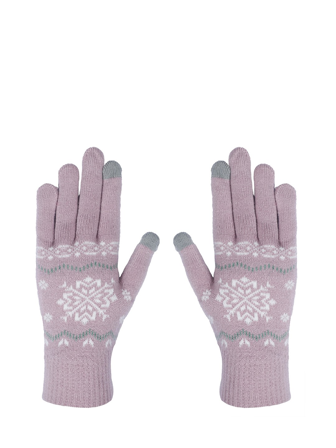 

LOOM LEGACY Women Pattered Acrylic Hand Gloves, Purple