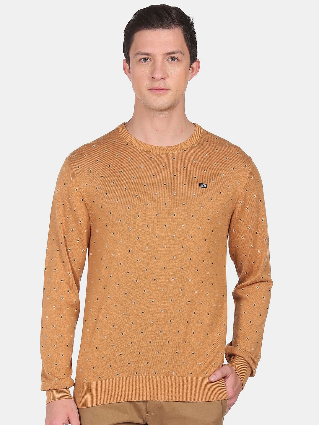 

Arrow Sport Men Ribbed Long Sleeves Pullover, Mustard