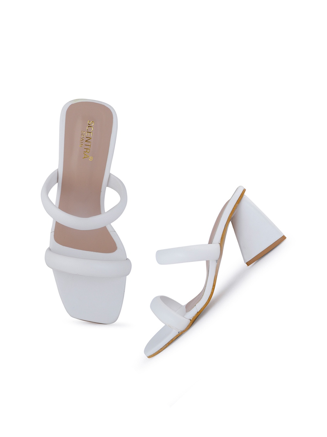 

SCENTRA Women Solid Block Heels, White