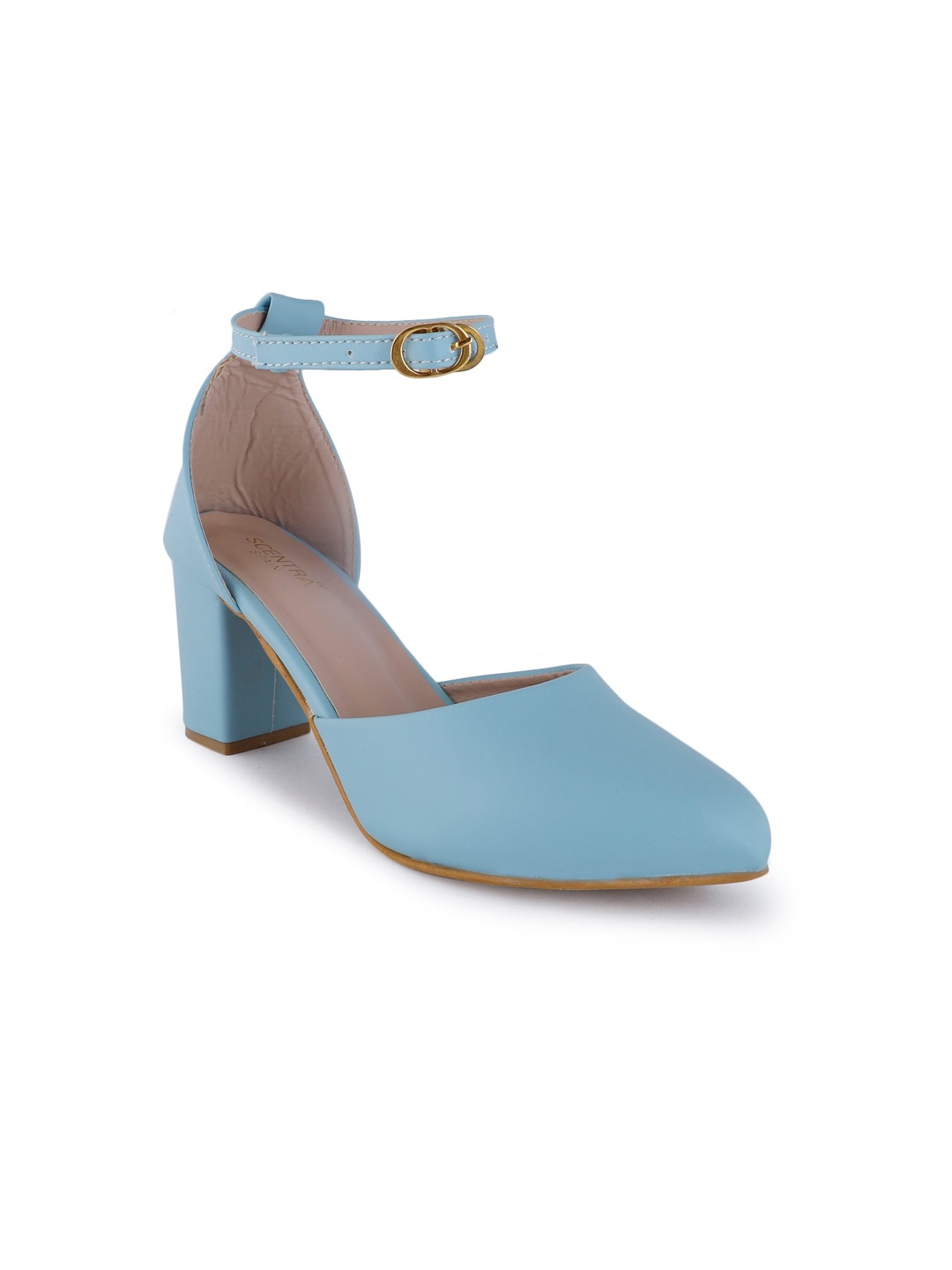 

SCENTRA Women Block Pumps with Buckles, Blue