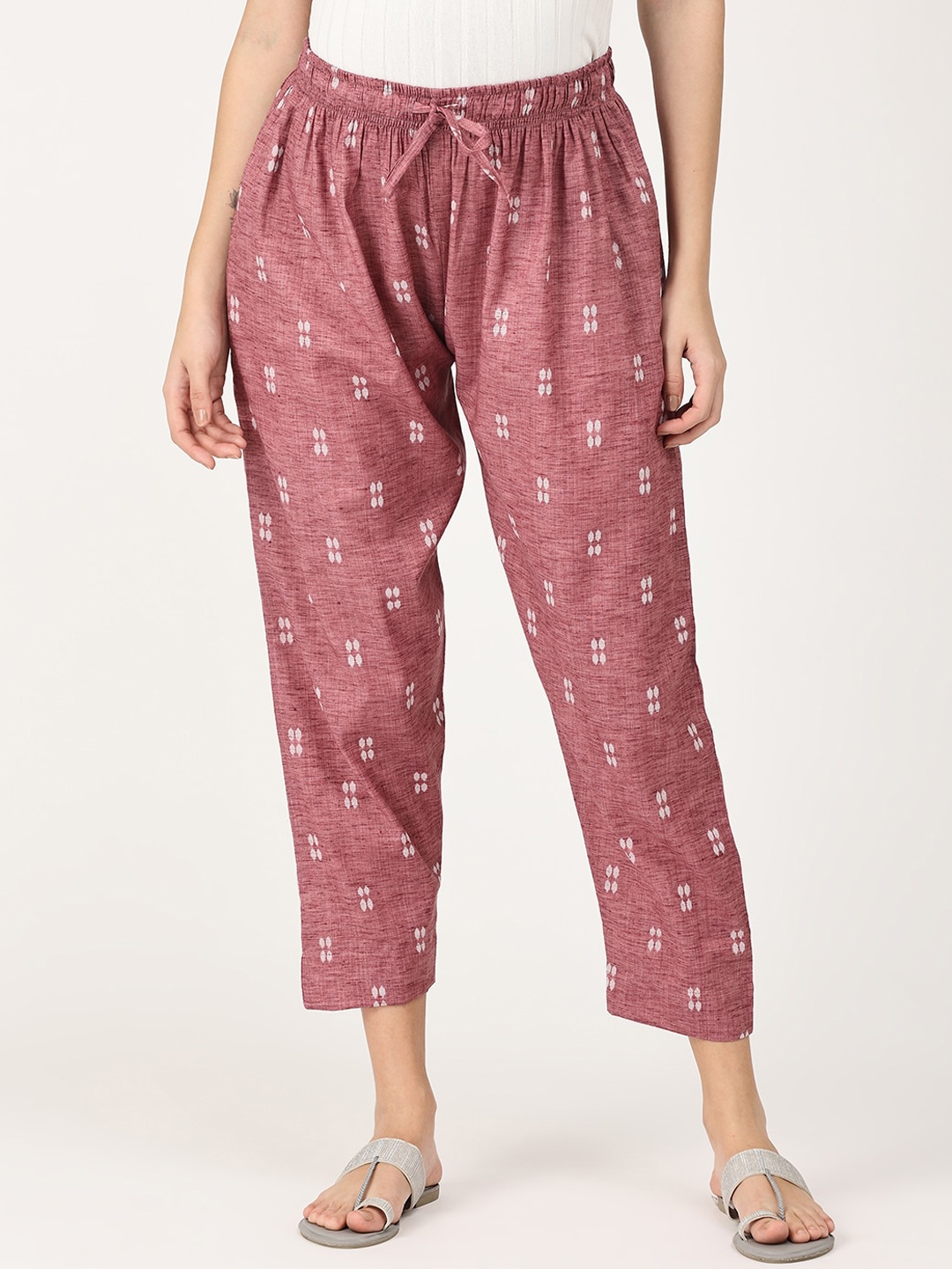 

The Mom Store Women Maternity Self-Design Lounge Pants, Pink