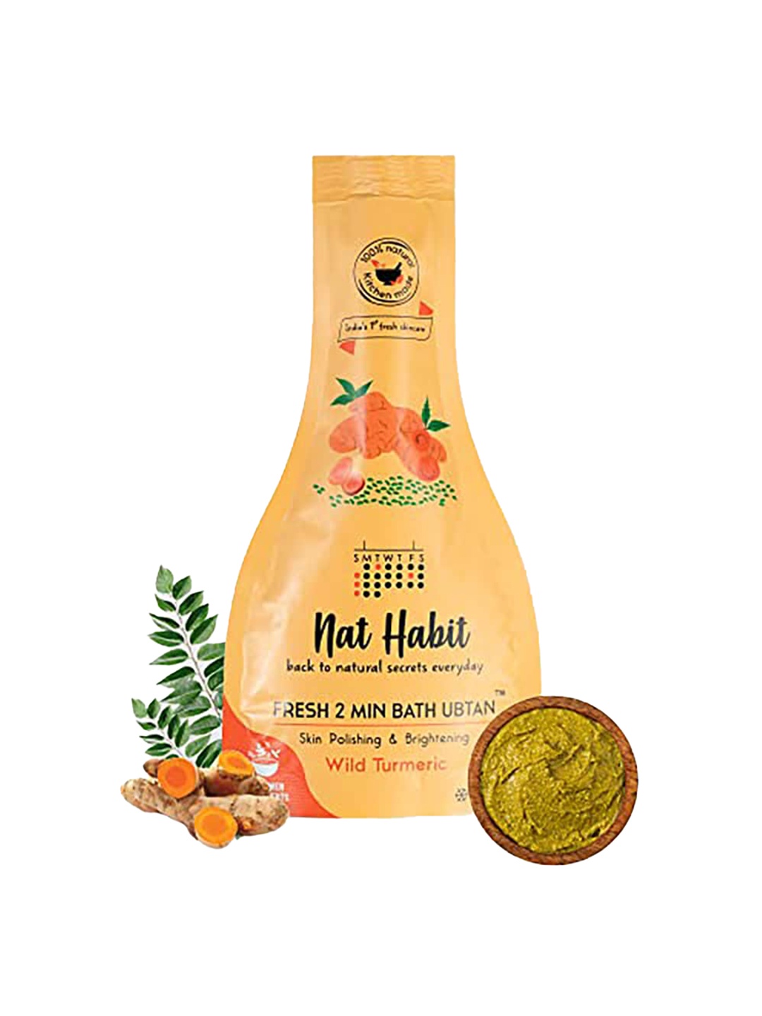

Nat Habit Wild Turmeric Bath Ubtan 80gm, Yellow