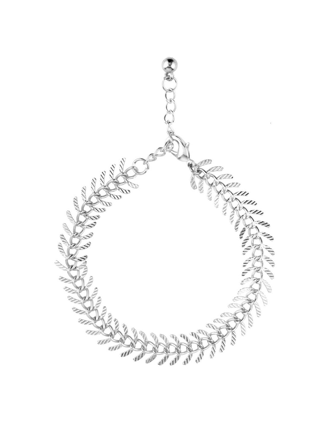 

Efulgenz Women Rhodium-Plated Link Bracelet, Silver