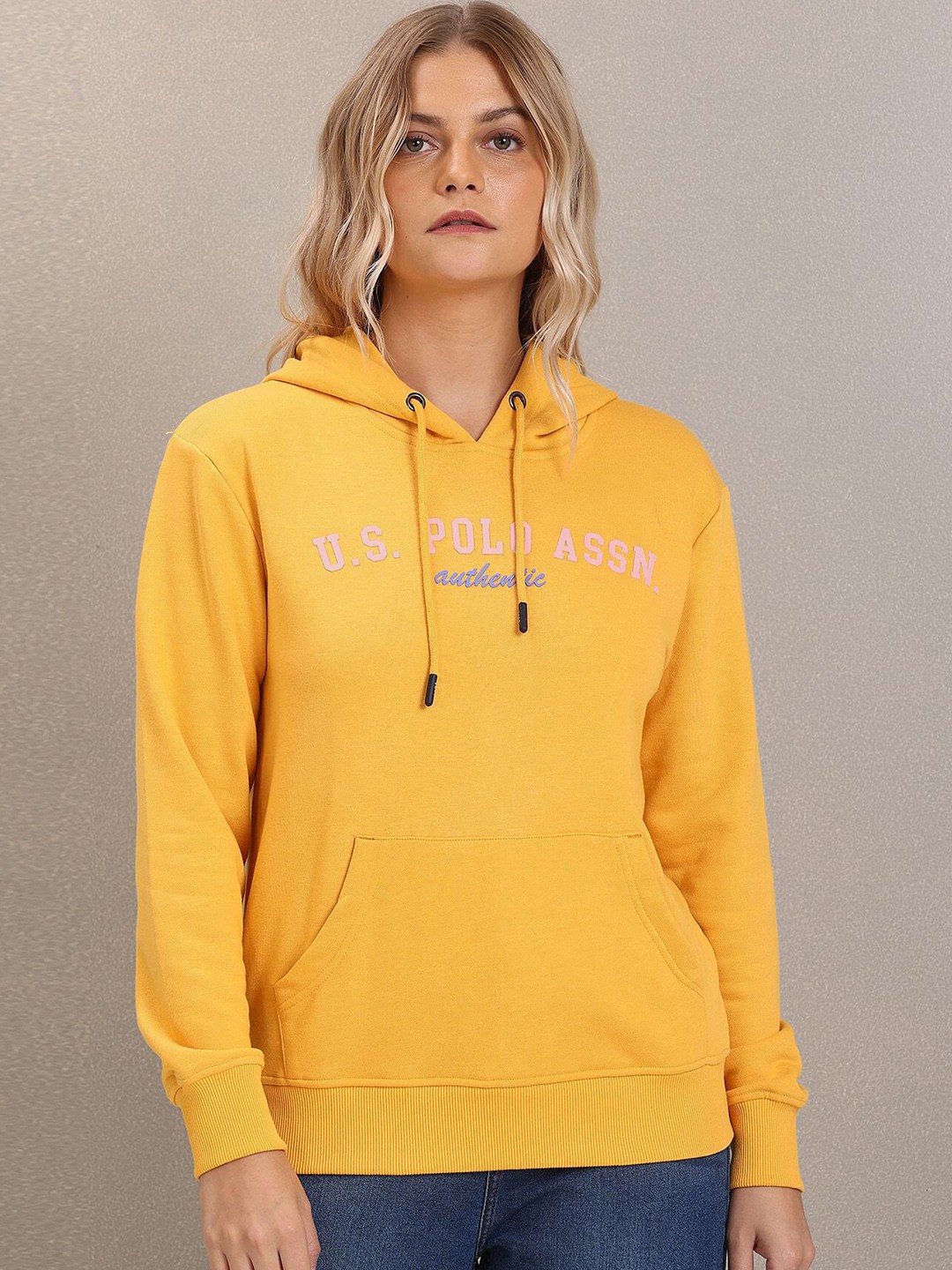 

U S Polo Assn Women Printed Sweatshirt, Yellow
