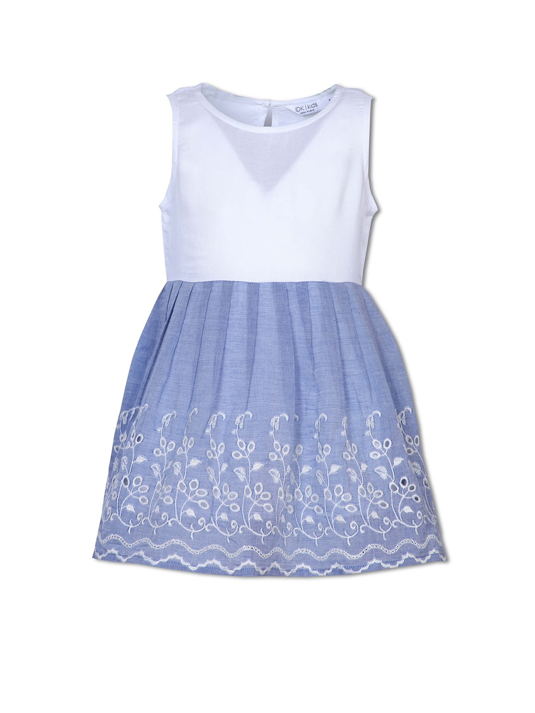 

IDK Girls Embroidered Fit & Flare Dress, Blue
