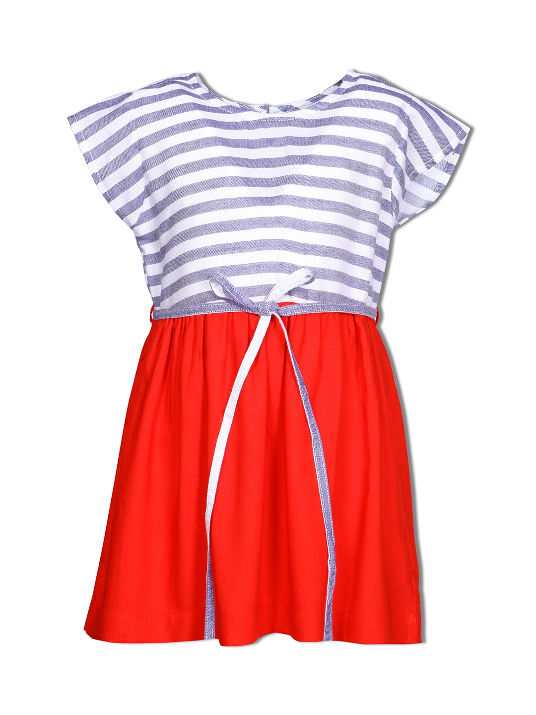 

IDK Girls Striped Fit & Flare Dress, Red