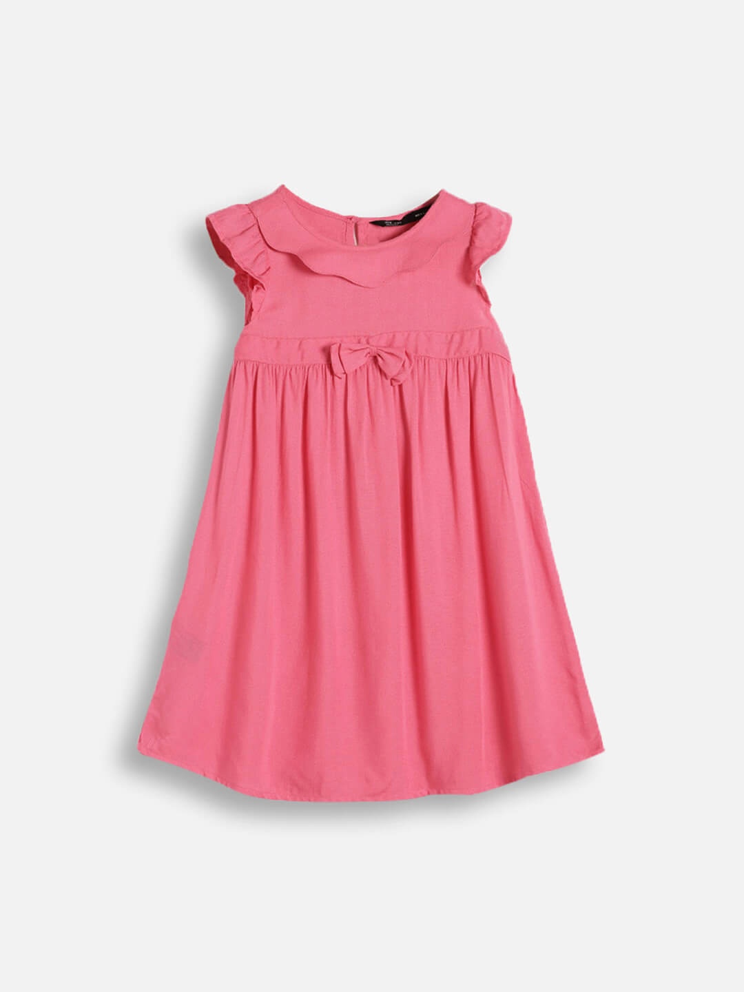 

IDK Girls Solid Knee Length Empire Dress, Pink