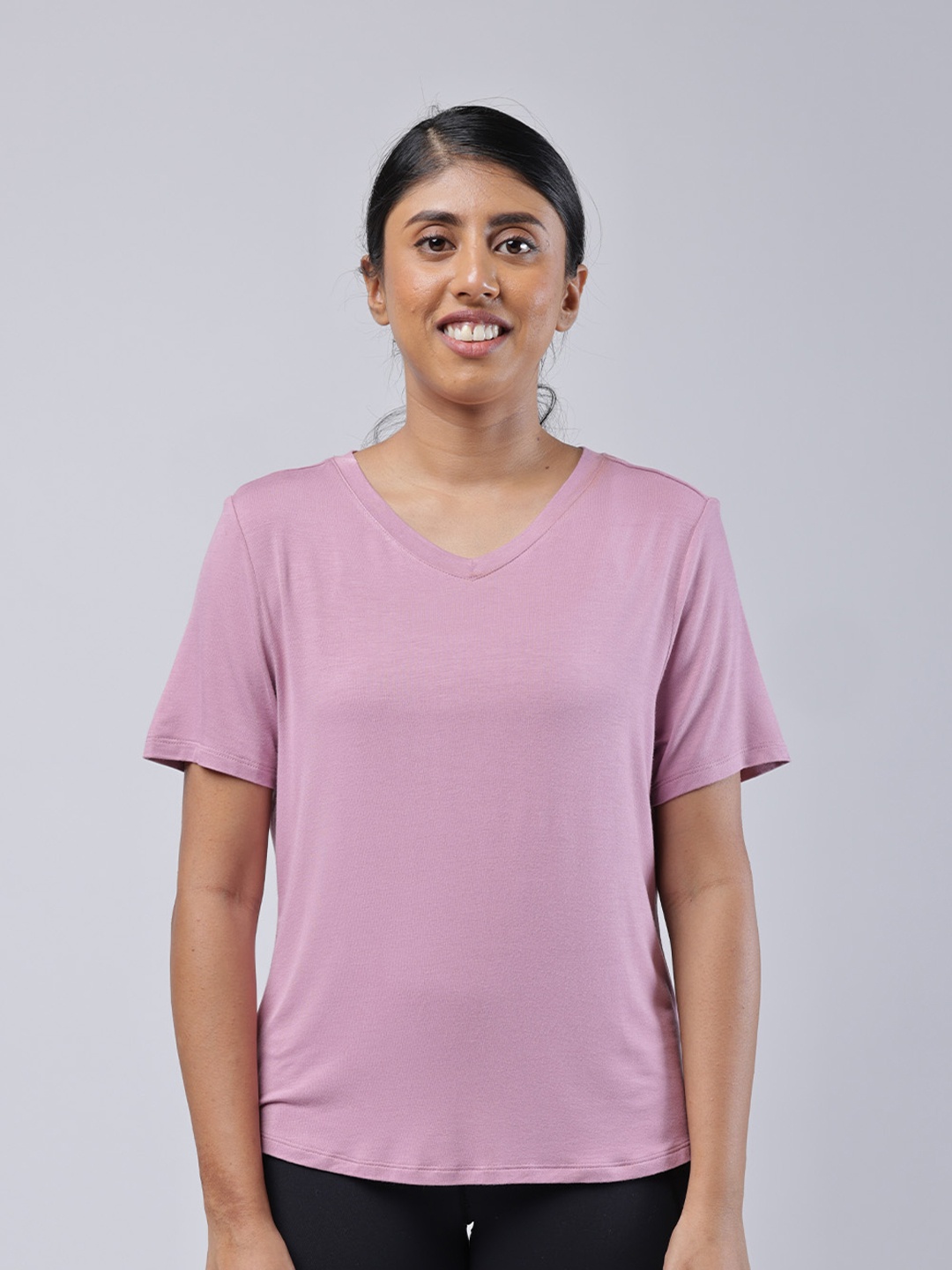 

Blissclub Women Bamboo Hourglass Shaped Fit-Me T-Shirt, Pink