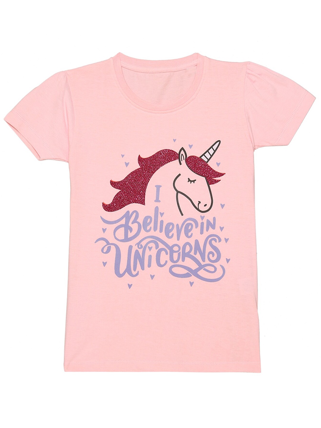 

Wear Your Mind Girls Printed T-shirt, Pink