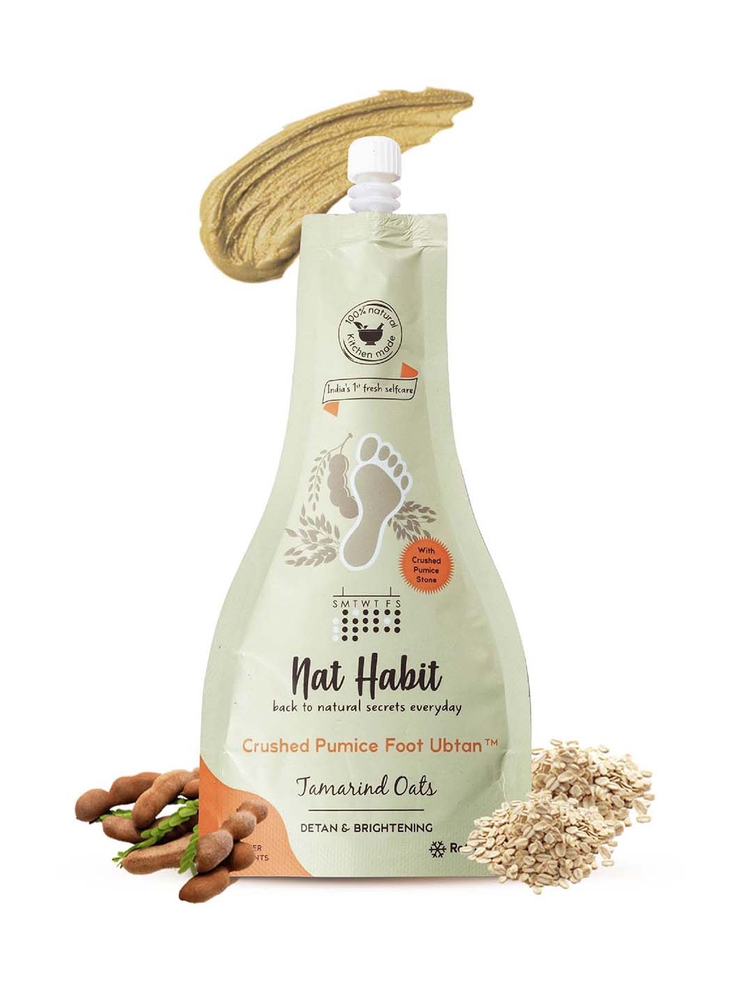 

Nat Habit Detan & Brightening Tamarind Oats Foot Ubtan 40 g, Beige