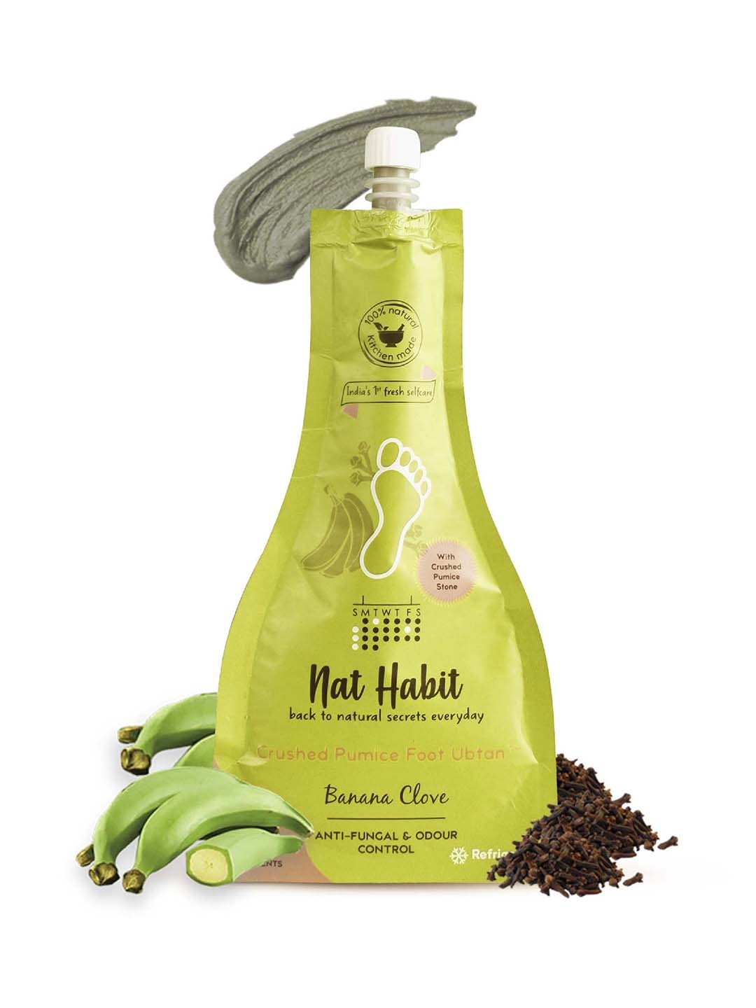 

Nat Habit Anti-Fungal & Odour Control Banana Clove Foot Ubtan-40g, Green